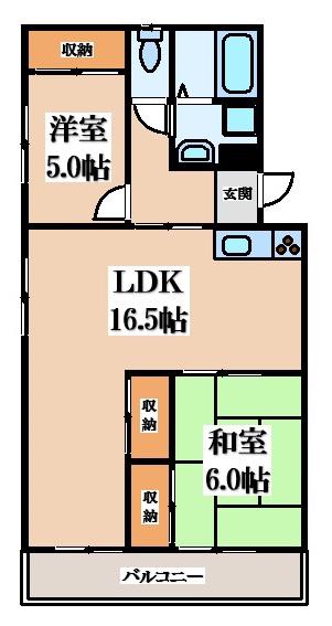 SAKURABASE東大阪(2LDK/3階)の間取り写真