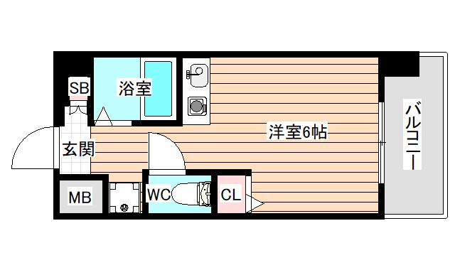 L-FROLA此花(ワンルーム/9階)の間取り写真