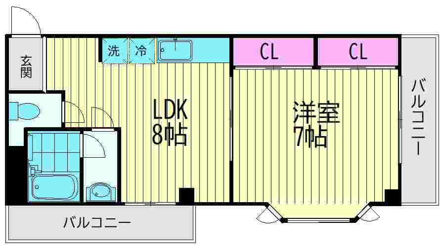 クローバーハイムII(1LDK/3階)の間取り写真