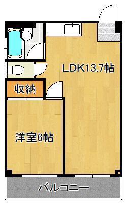パルコチェントラーレ(1LDK/4階)の間取り写真