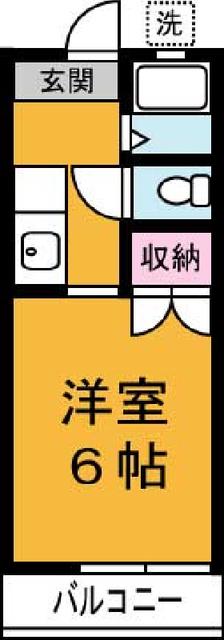 沼尻ハイツB棟(1K/1階)の間取り写真