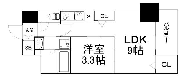 セレニテ本町グランデ(1LDK/5階)の間取り写真