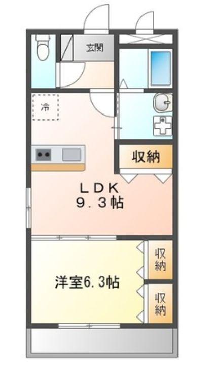 ココ・ハウス(1LDK/3階)の間取り写真