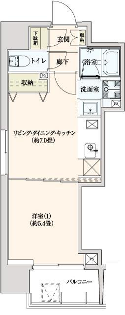 FLATS TAHICO(1DK/3階)の間取り写真