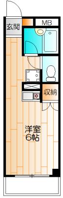 キャロル日吉(ワンルーム/3階)の間取り写真