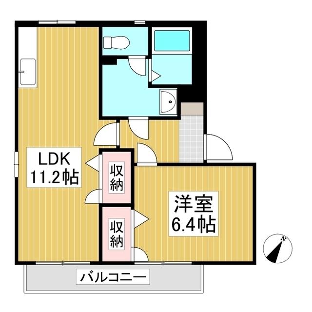 ガーデンスクウェア(1LDK/2階)の間取り写真