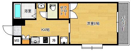 レジデンス東雲(1K/2階)の間取り写真