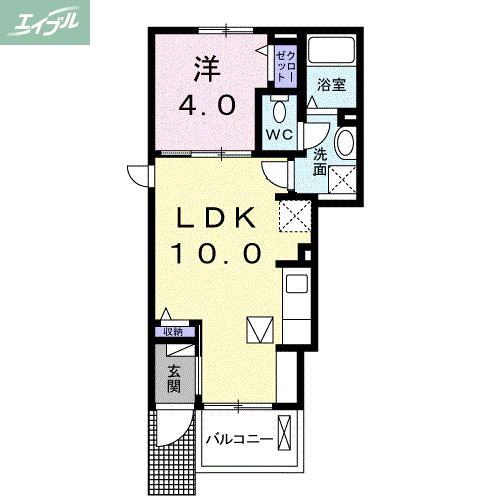 メロディー 31(1LDK/1階)の間取り写真