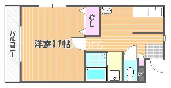 カーサ大薮(1K/2階)の間取り写真