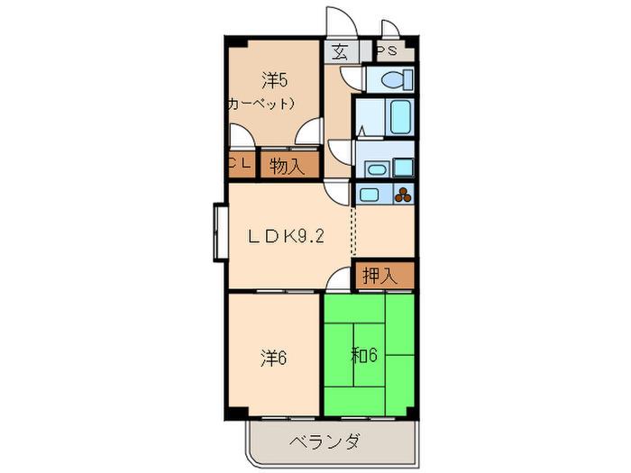 RIVERSIDE N(3LDK/4階)の間取り写真