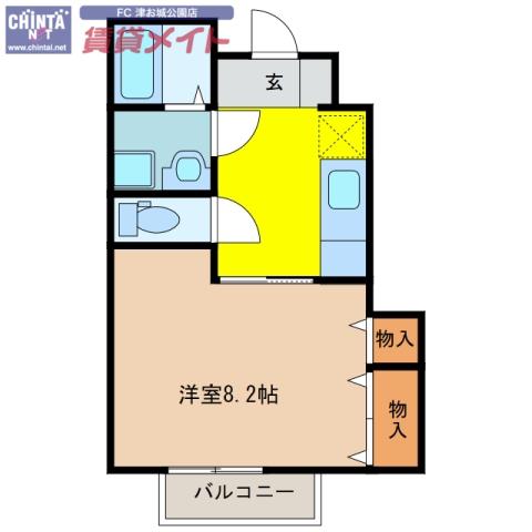 メルシー(1K/1階)の間取り写真