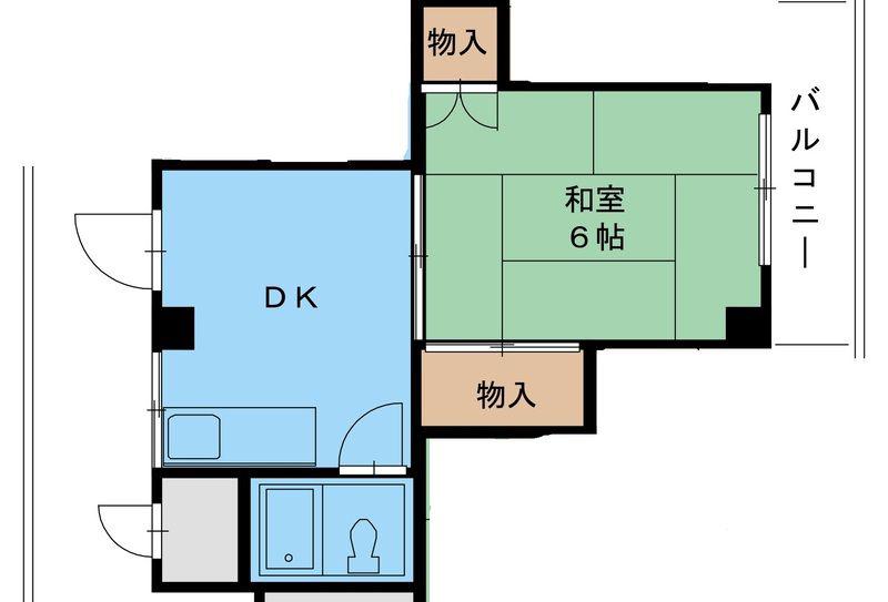 モリハイツ(1DK/2階)の間取り写真