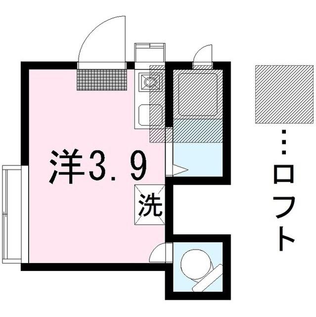 長谷川ハイツ(ワンルーム/1階)の間取り写真