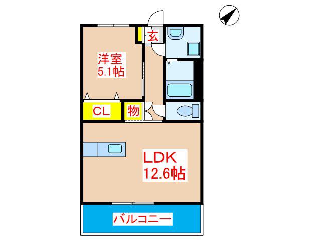 セレクトVII(1LDK/1階)の間取り写真