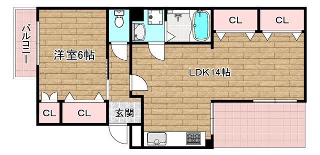 NKハイツ(1LDK/1階)の間取り写真