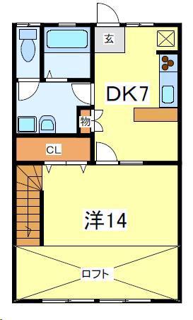 クリオールIII(1DK/2階)の間取り写真