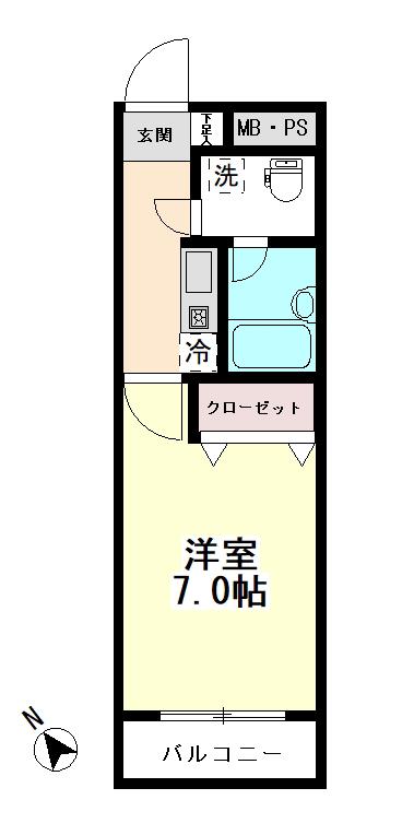エルハイツ・フォー(1K/2階)の間取り写真