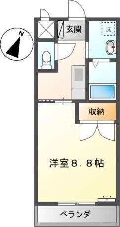 ブランシェコート(1K/1階)の間取り写真