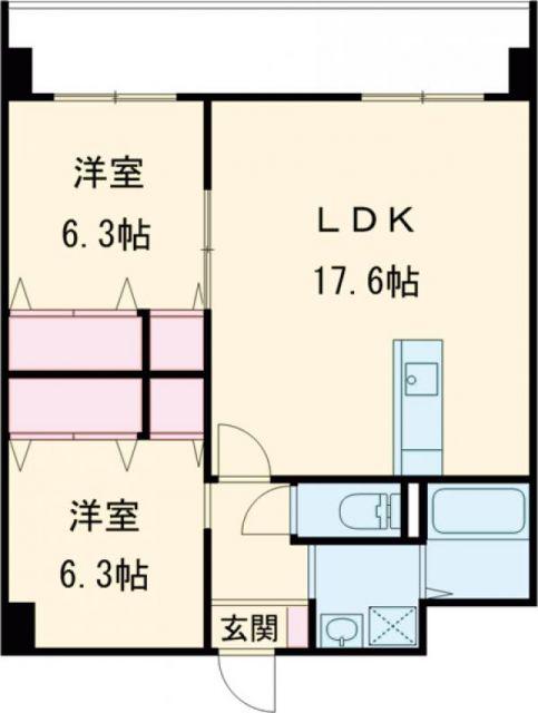 R.SIDE INARI(2LDK/3階)の間取り写真