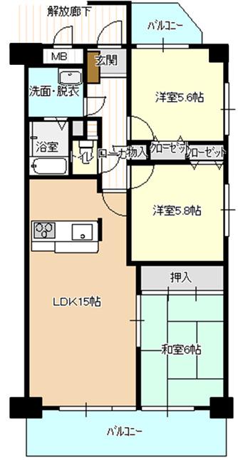 グラン・コート鴻巣(3LDK/1階)の間取り写真