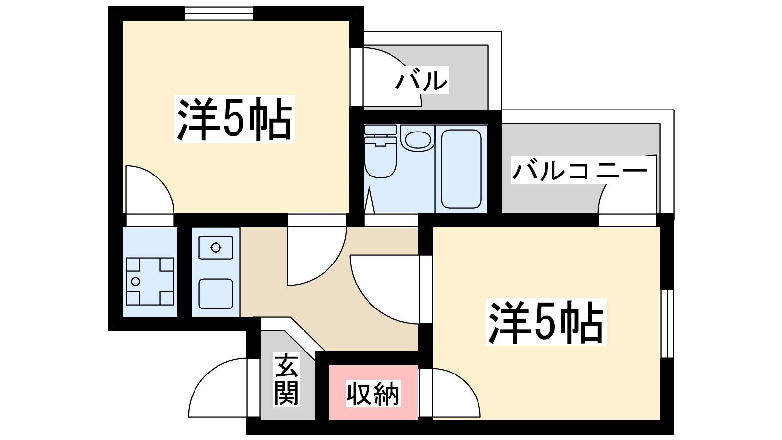 アメニティ新大阪4番館(2K/2階)の間取り写真