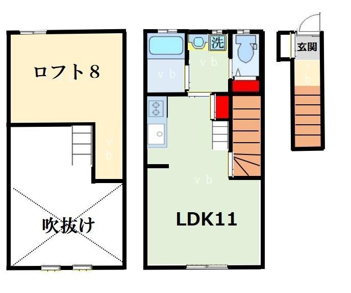 IGELCOTT(1SLK/2階)の間取り写真