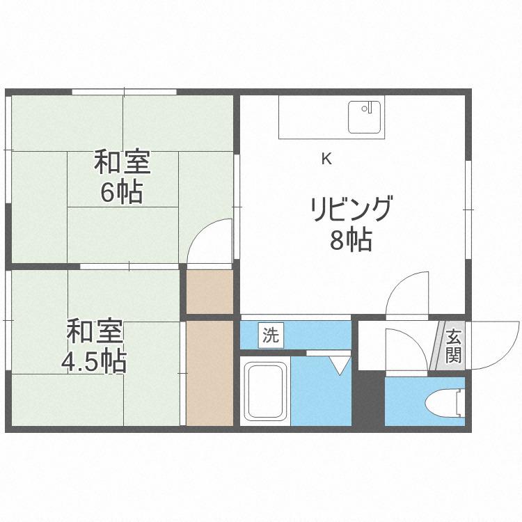ダイヤハイツ(2DK/2階)の間取り写真