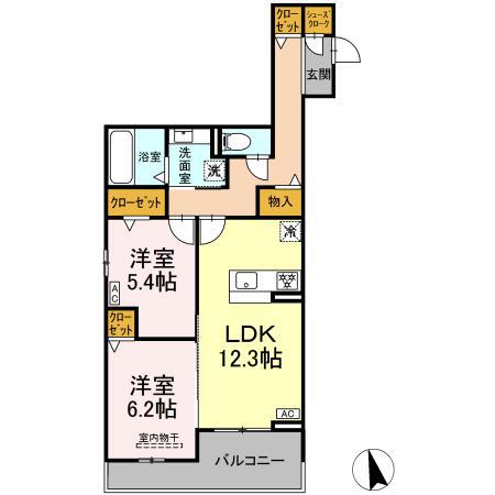 T&Pプレザン(2LDK/2階)の間取り写真