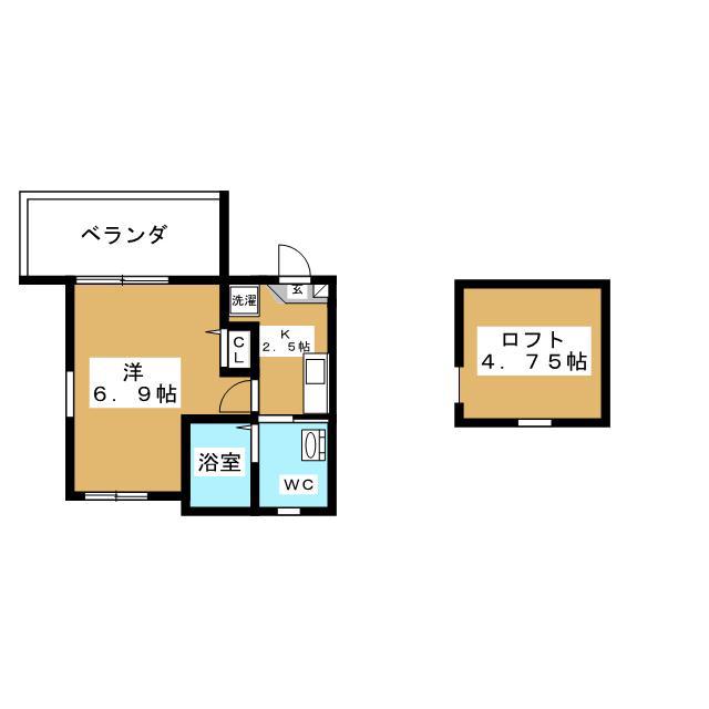 アストル金沢八景(1K/2階)の間取り写真
