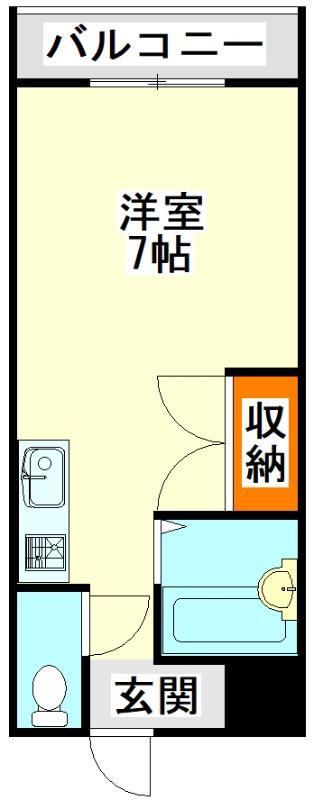 ペルセンプレ(ワンルーム/2階)の間取り写真