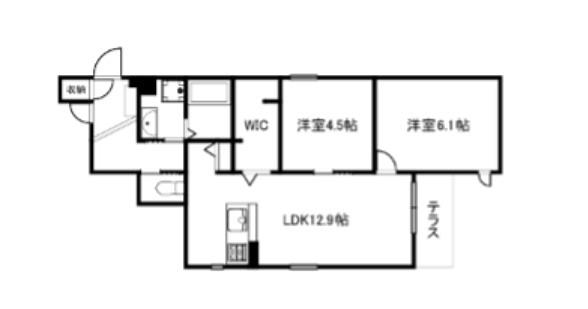 FORESTA御所東(1SLDK/1階)の間取り写真