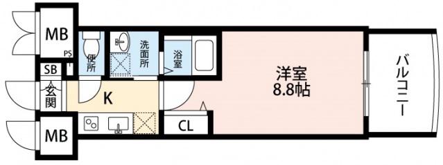 GRACECOURT上八丁堀(1K/11階)の間取り写真