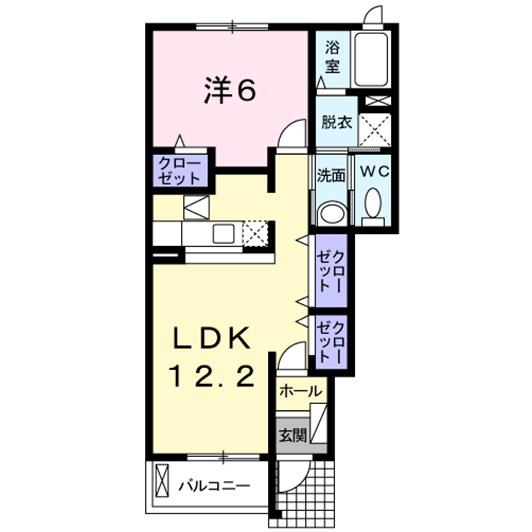 ヴィラ・ボーテII(1LDK/1階)の間取り写真
