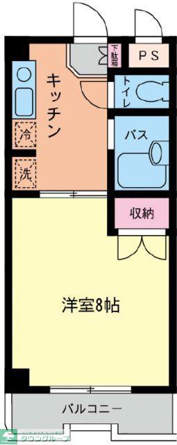 コアクレスト上草柳II(1K/2階)の間取り写真