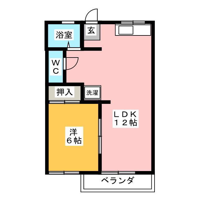 野田ハイツ(1LDK/1階)の間取り写真