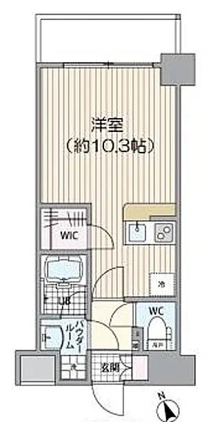 オーキッドレジデンス船橋本町(ワンルーム/1階)の間取り写真