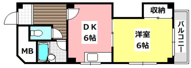 ラウレア茨木(1DK/3階)の間取り写真