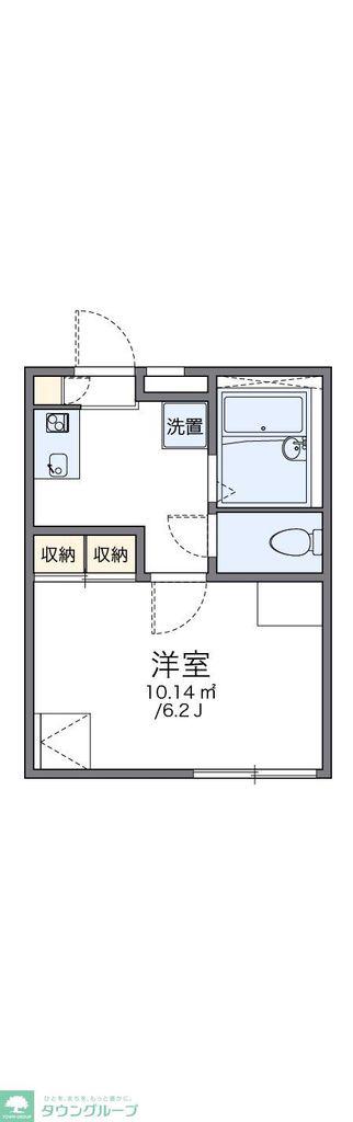 レオパレスフルール(1K/1階)の間取り写真