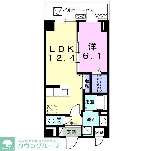 天神台ヒルズ(1LDK/2階)の間取り写真
