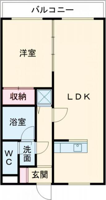 ロワールレジデンス7番館(1LDK/2階)の間取り写真