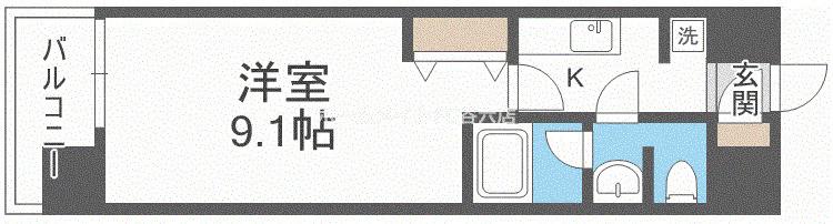 レジディア京町堀(1K/4階)の間取り写真