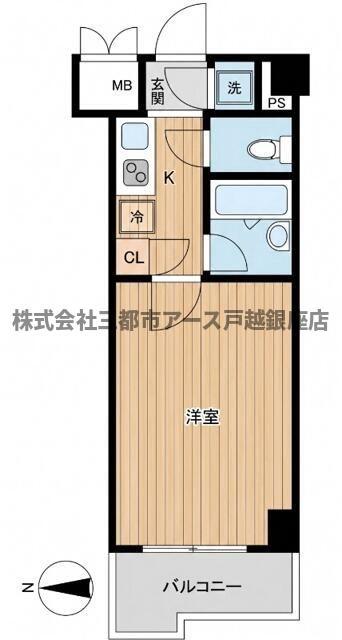 ルーブル蒲田参番館(1K/2階)の間取り写真
