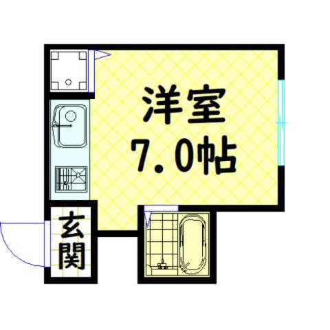 ノアーズアーク北堀江(ワンルーム/2階)の間取り写真