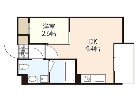 コンフォート江波南(1LDK/3階)の間取り写真