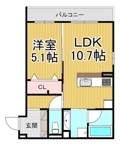 パレスリバティ(1LDK/2階)の間取り写真