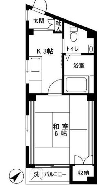 第3塚田ビル(1K/3階)の間取り写真