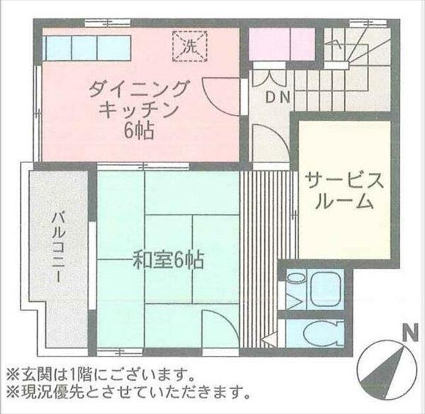 TOP HILL HAYAKAWA(1SDK/2階)の間取り写真