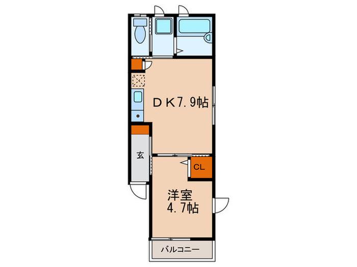 ARIETTA(1DK/1階)の間取り写真