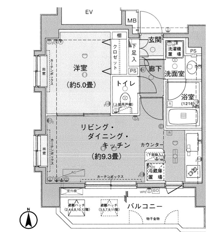 ビクトリアハイム早稲田(1LDK/9階)の間取り写真