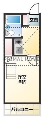 キャッスル入江A(ワンルーム/2階)の間取り写真